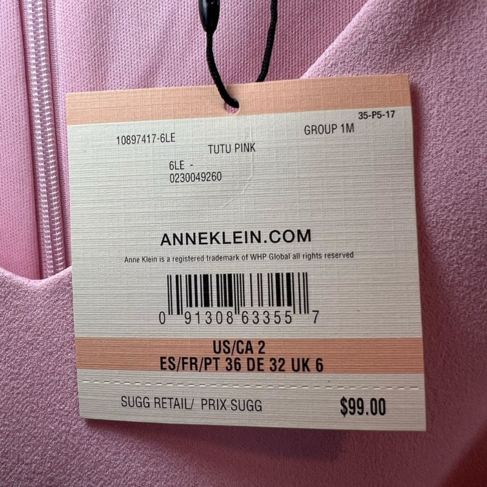 Anne Klein Sheath Dress Tutu Pink Flutter Sleeve Bridal Zip Up Cocktail NEW Sz 2 - Picture 8 of 14